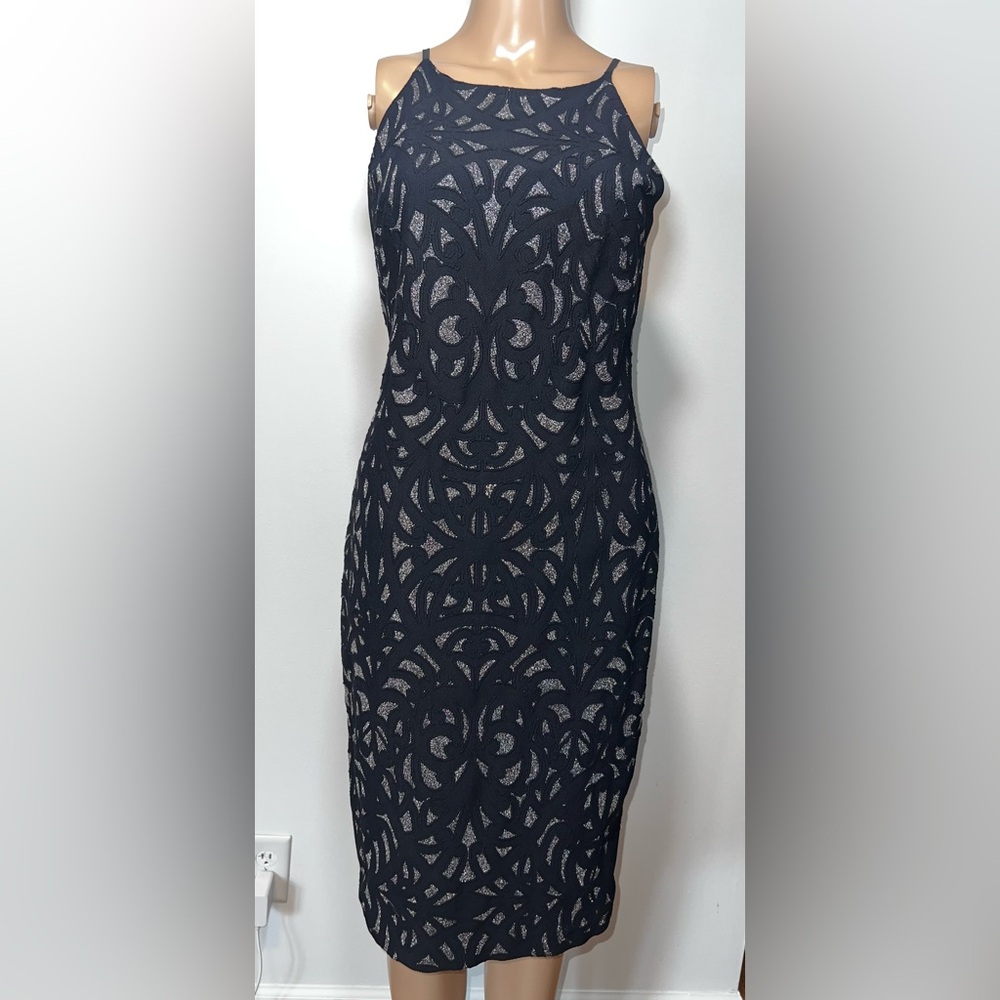 Aidan Matoxx
Sleeveless black Lace Overlay Sheath Dress size 8
